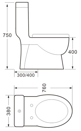WC monobloc siphonique Whisht 9066