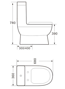 Sifonisk toalett i ett stykke 9123
