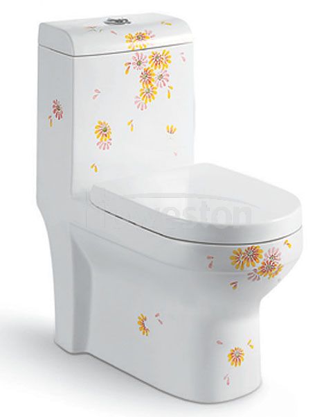 Sifonisk toalett i ett stycke 9131 C02 blomma