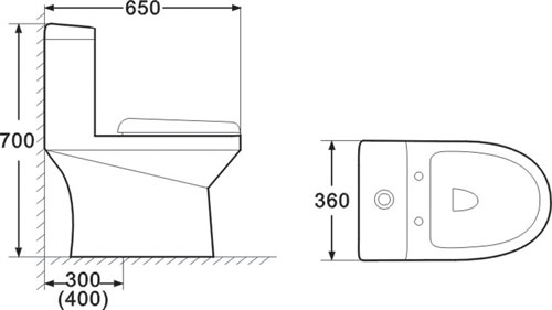 Sifonisk toalett i ett stycke 9180