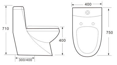 WC monoblocco a cacciata 9091