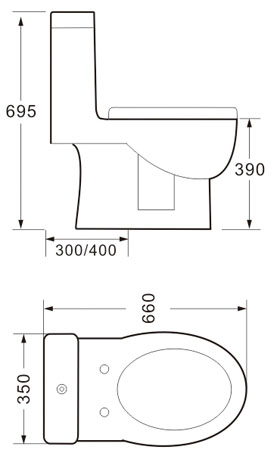 WC monobloc à fond creux 9137