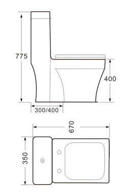 WC monoblocco sifonico 9146