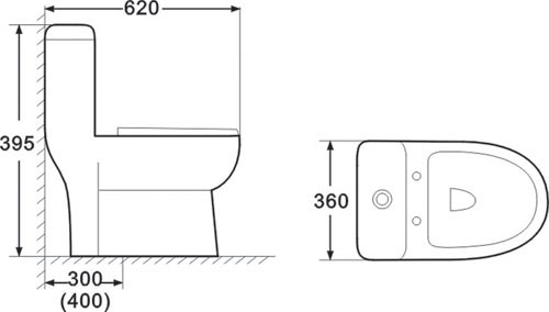 Siphonic de una sola pieza baño 9181